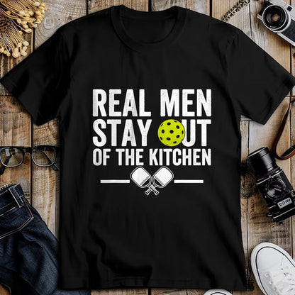 Funny Pickleball Shirt, Pickleball Lover Unisex T-Shirt/Hoodie/Sweatshirt HLT00 - Real Men Stay Out of The Kitchen Funny Pickleball Vintage T-Shirt