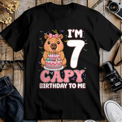 Cute Capybara Shirt, Funny Capybara UnisexT-Shirt/Hoodie/Sweatshirt HLT00 - 7 Years Old Capy Birthday to Me 7th Birthday Capybara Girl T-Shirt
