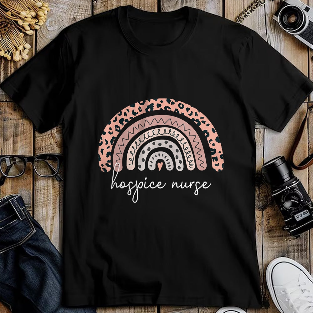 Funny Nurse Shirt, Nurse Unisex T-Shirt/Hoodie/Sweatshirt HLT00 - Hospice Nurse Leopard Rainbow Graduation Medical Nursing RN T-Shirt