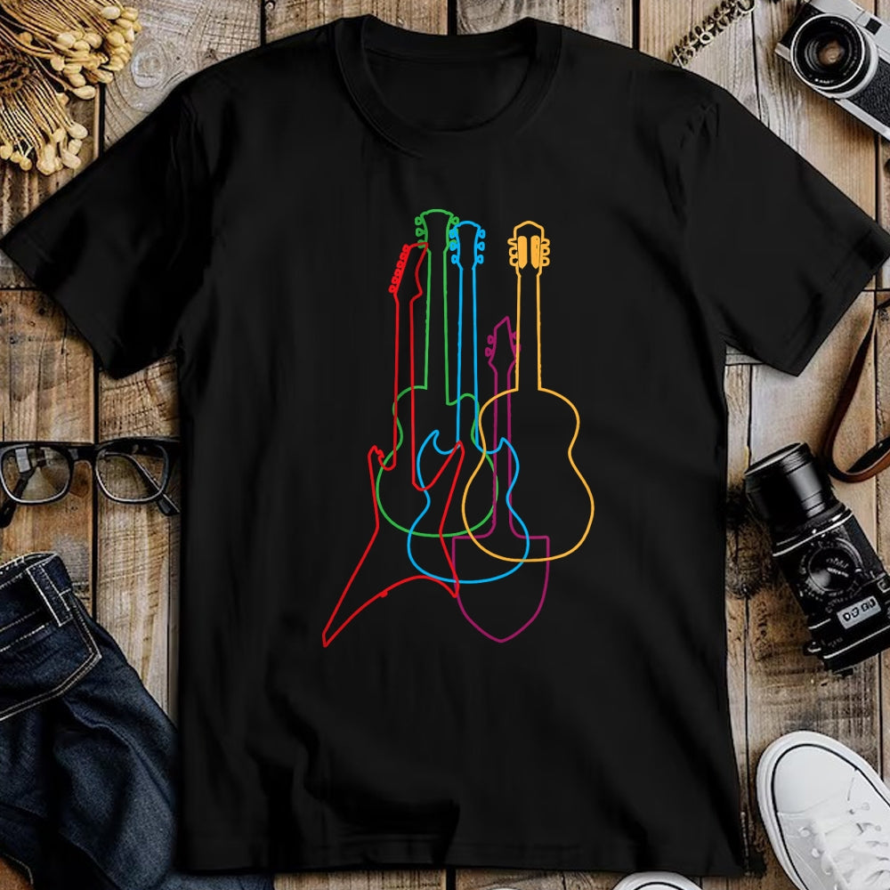 Guitar Lover Shirt, Funny Guitar UnisexT-Shirt/Hoodie/Sweatshirt HLT00 - UAB KIDKIS Colored Guitars Electric Acoustic Classical Gift T-Shirt - Black - S - Unisex - Short Sle