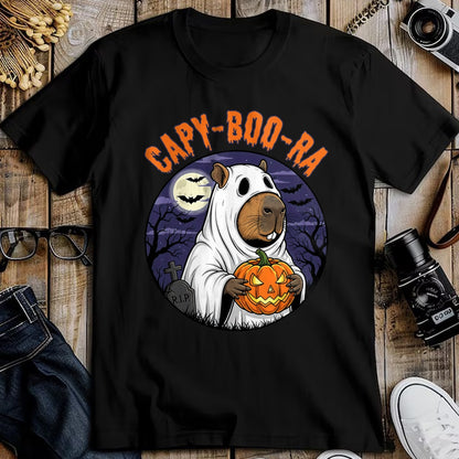 Cute Capybara Shirt, Funny Capybara UnisexT-Shirt/Hoodie/Sweatshirt HLT00 - Capy-Boo-Ra Cute Capybara Boo Ghost Funny Cappy Halloween T-Shirt