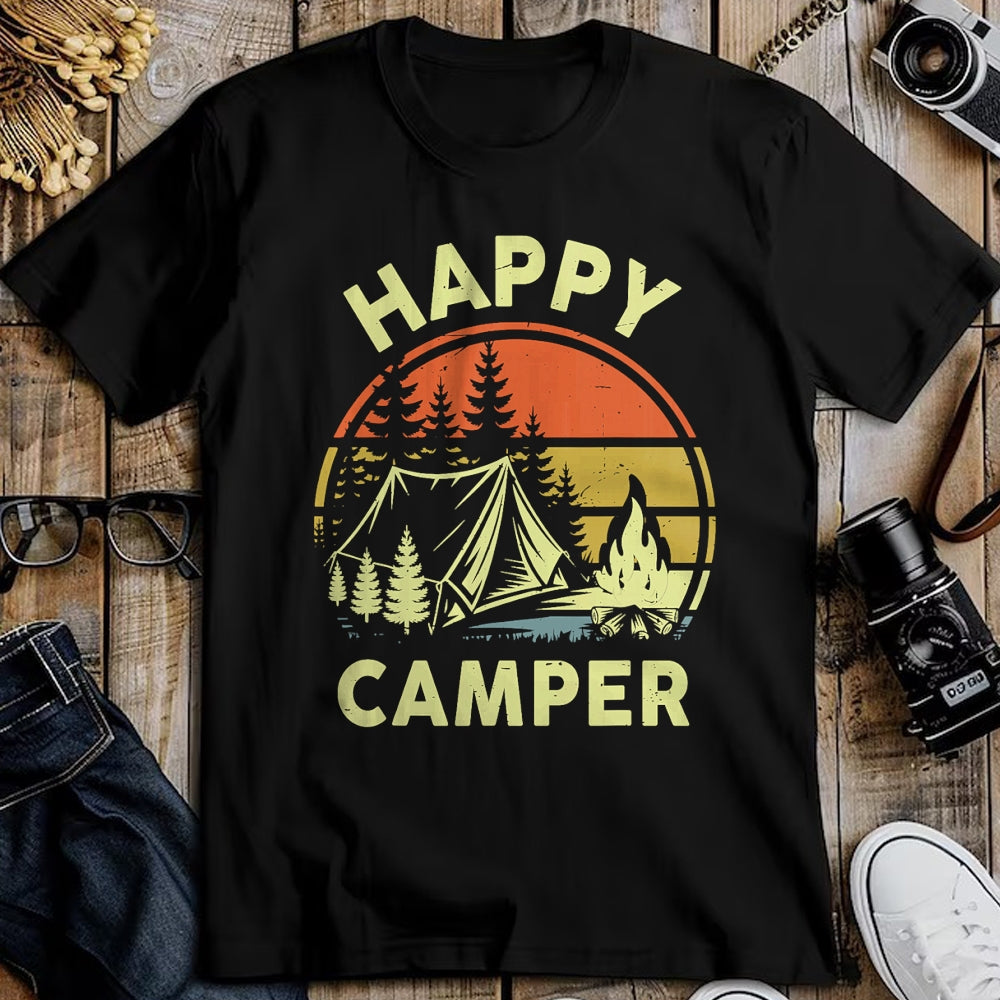 Funny Camping Shirt, Gift For Camping Lover Unisex T-Shirt/Hoodie/Sweatshirt HLT00 - One Happy Camper Toddler Boy Funny Camping Campfire Puns T-Shirt