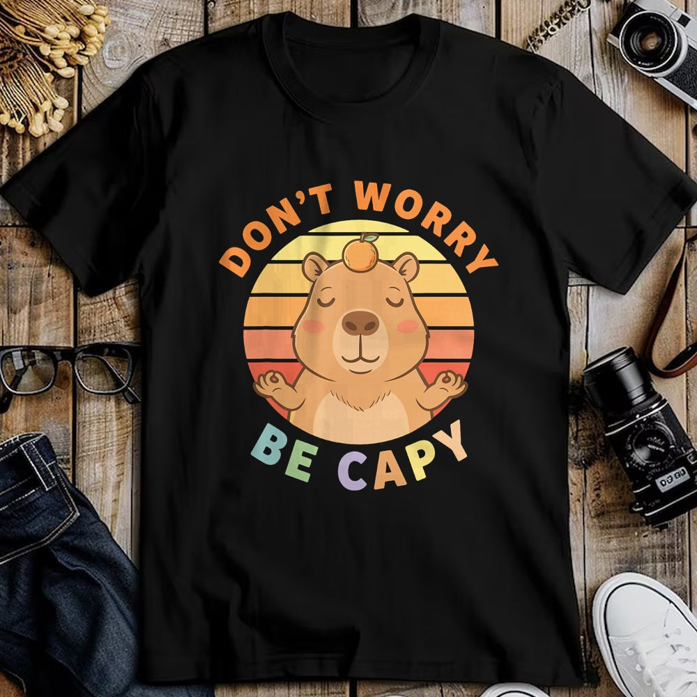 Cute Capybara Shirt, Funny Capybara Unisex T-Shirt/Hoodie/Sweatshirt HLT00 - Capybara Dont Worry Be Capy T-Shirt