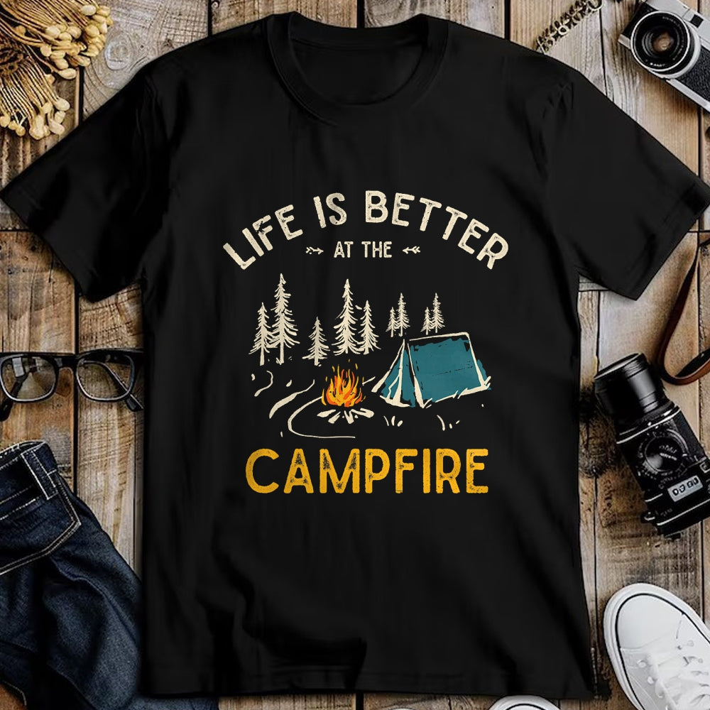 Funny Camping Shirt, Gift For Camping Lover Unisex T-Shirt/Hoodie/Sweatshirt HLT00 - Das Leben ist Besser am Lagerfeuer Funny Camper Camping T-Shirt