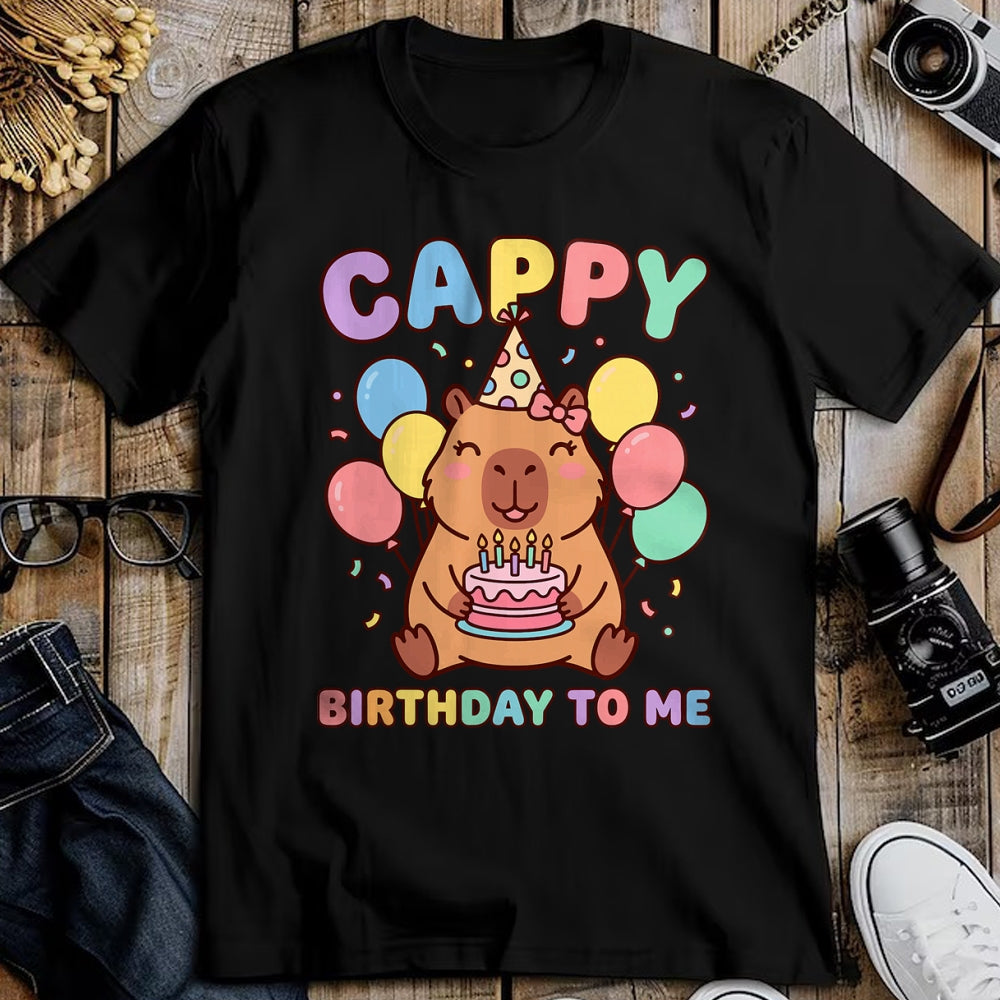 Cute Capybara Shirt, Funny Capybara UnisexT-Shirt/Hoodie/Sweatshirt HLT00 - Cappy Birthday to Me Happy Birthday T-Shirt