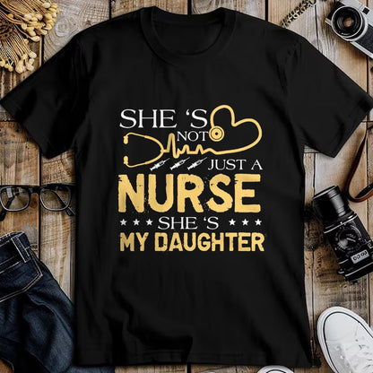 Funny Nurse Shirt, Nurse Unisex T-Shirt/Hoodie/Sweatshirt HLT00 - My Daughter Is A Nurse Proud Nurse's Mom Dad RN LPN Family T-Shirt (3)