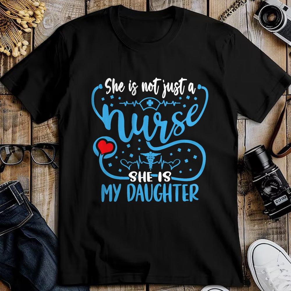 Funny Nurse Shirt, Nurse Unisex T-Shirt/Hoodie/Sweatshirt HLT00 - My Daughter Is A Nurse Proud Nurse's Mom Dad RN LPN Family T-Shirt (5)