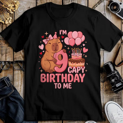 Cute Capybara Shirt, Funny Capybara UnisexT-Shirt/Hoodie/Sweatshirt HLT00 - Capybara 9 Year Birthday Girl Capybara 9th Birthday 2017 T-Shirt