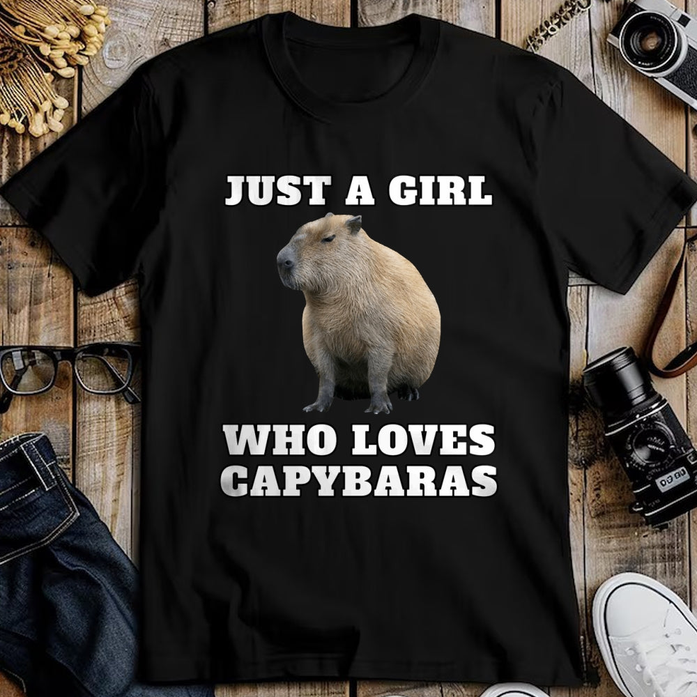 Cute Capybara Shirt, Funny Capybara Unisex T-Shirt/Hoodie/Sweatshirt HLT00 - Just a Girl Who Loves Capybara Long Sleeve T-Shirt