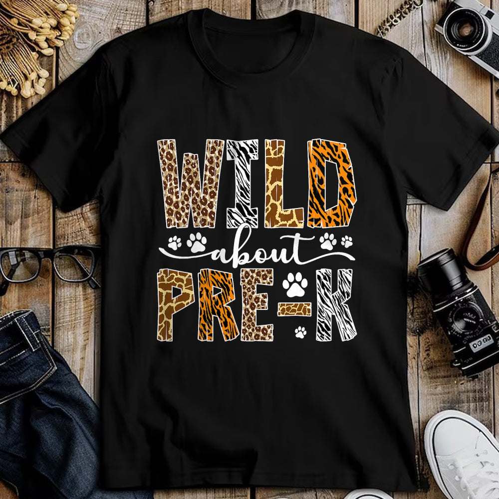 Best Student Shirt, Funny Back To School UnisexT-Shirt/Hoodie/Sweatshirt HLT00 - Wild About Pre-K Wild Animal Preschool Back to School Kids T-Shirt