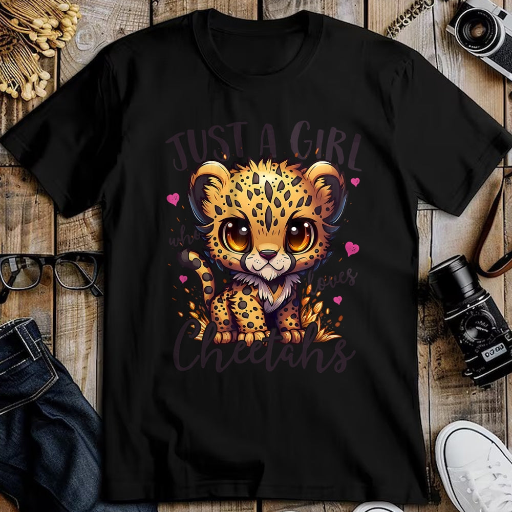 Cat Love Shirt, Funny Cat Lover Gift UnisexT-Shirt/Hoodie/Sweatshirt HLT00 - Just A Girl Who Loves Cheetahs Women Cheetah Cat Lover T-Shirt