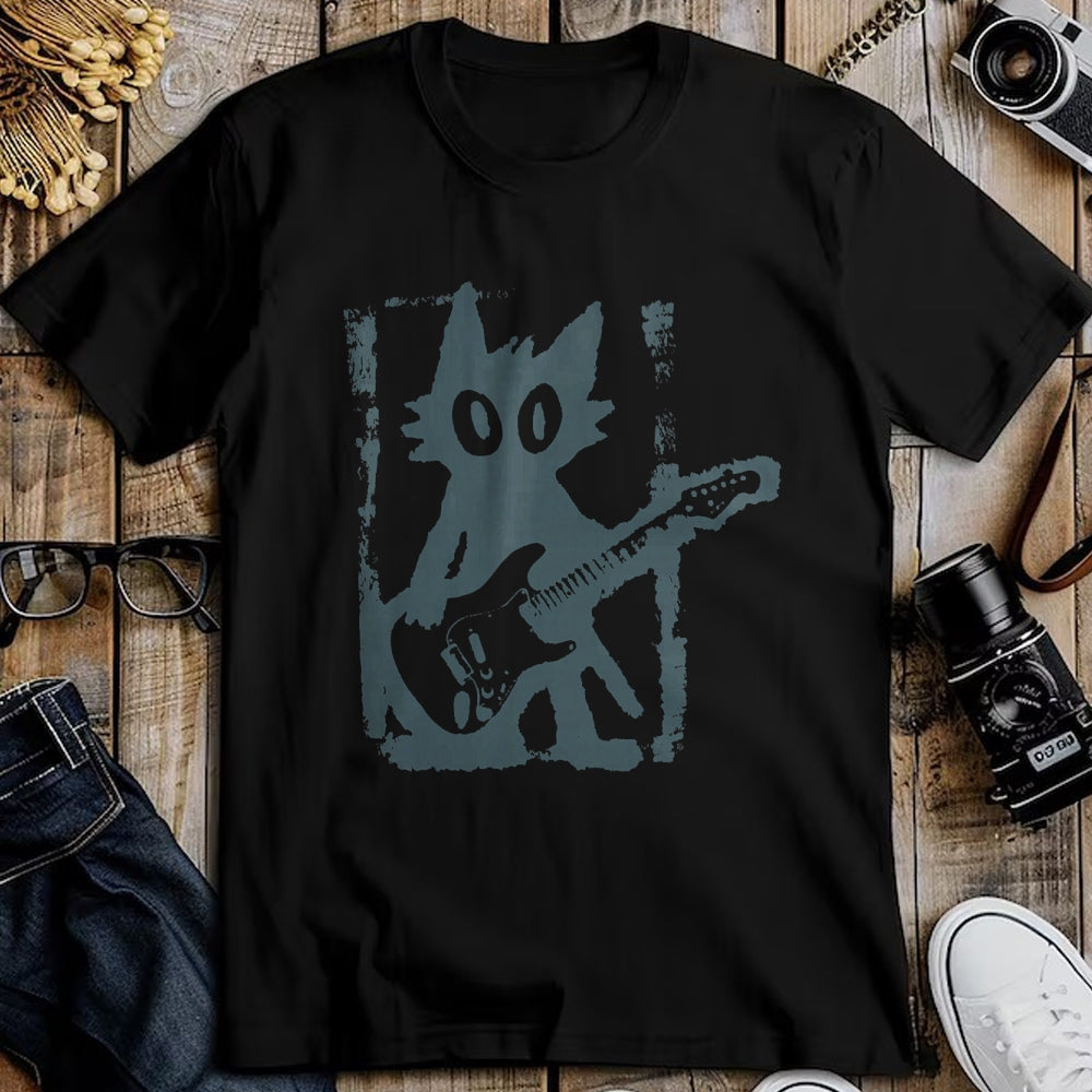 Guitar Lover Shirt, Funny Guitar UnisexT-Shirt/Hoodie/Sweatshirt HLT00 - Cat Playing Guitar Rock Star Rock and Roll Men Women Kids T-Shirt