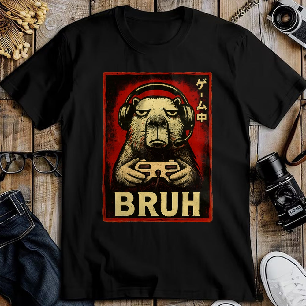 Cute Capybara Shirt, Funny Capybara Unisex T-Shirt/Hoodie/Sweatshirt HLT00 - Funny Capybara Gamer Bruh Graphic Tee Men Boys Teens Gaming T-Shirt