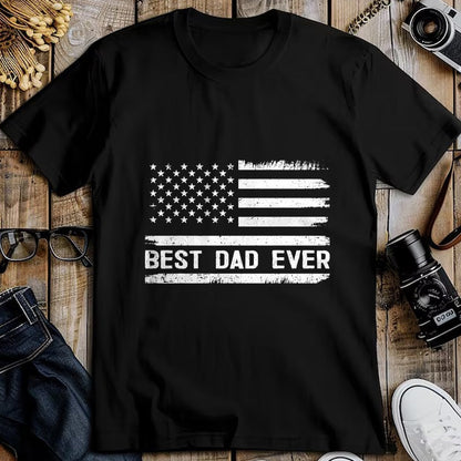 Gift for Dad Shirt, Funny Dad Unisex T-Shirt/Hoodie/Sweatshirt HLT00 – Best Dad Ever With US American Flag Gifts Fathers Day Dad T-Shirt