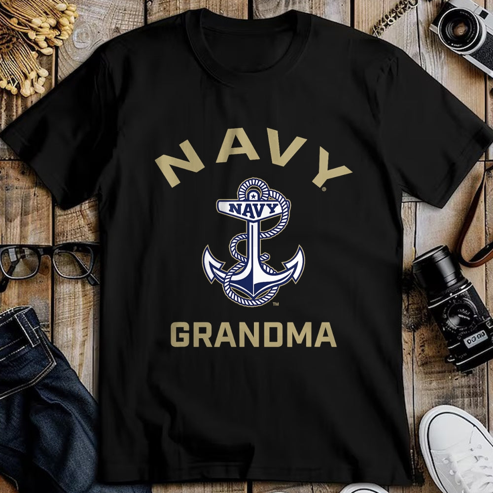 Best Grandma Shirt, Proud Grandma Unisex T-Shirt/Hoodie/Sweatshirt HLT00 - US Naval Academy Navy Midshipmen Arched Grandma T-Shirt