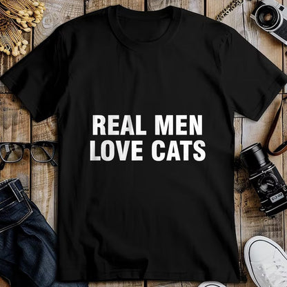 Cat Love Shirt, Funny Cat Lover Gift UnisexT-Shirt/Hoodie/Sweatshirt HLT00 - Real Men Love Cats T-Shirt, Men, Black, 3X-Large (1)
