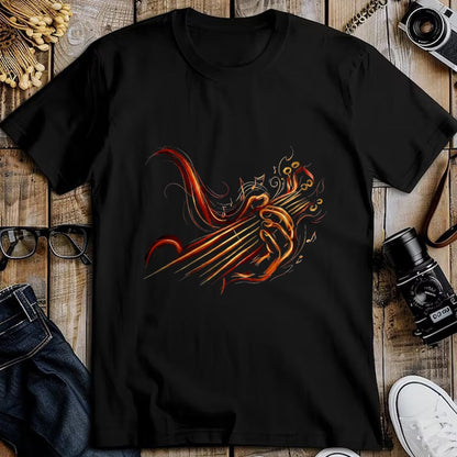 Guitar Lover Shirt, Funny Guitar UnisexT-Shirt/Hoodie/Sweatshirt HLT00 - Abstract Fire Guitar Art Playing Guitar Guitarist Music T-Shirt, Men, Black, 3X-Large