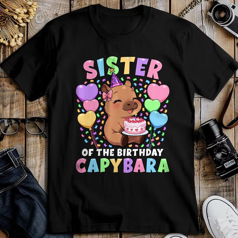 Cute Capybara Shirt, Funny Capybara UnisexT-Shirt/Hoodie/Sweatshirt HLT00 - Capybara Birthday Family Sister of The Birthday Capybara T-Shirt