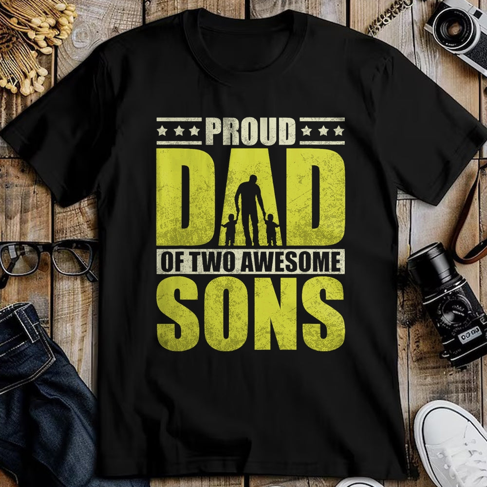 Gift for Dad Shirt, Funny Dad Unisex T-Shirt/Hoodie/Sweatshirt HLT00 – Proud father two sons dad daddy father_s day gift idea T-Shirt