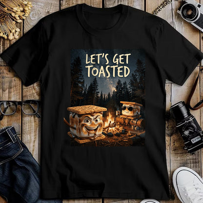 Funny Camping Shirt, Gift For Camping Lover Unisex T-Shirt/Hoodie/Sweatshirt HLT00 - Let_s Get Toasted Camping S_Mores Marshmallow Smores T-Shirt
