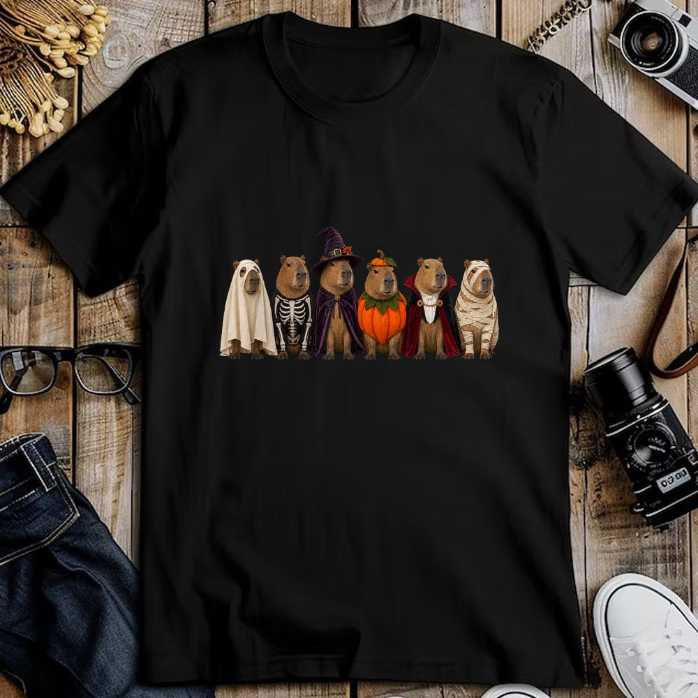 Cute Capybara Shirt, Funny Capybara Unisex T-Shirt/Hoodie/Sweatshirt HLT00 - Funny Capybara Halloween Costumes Ghost Pumpkin Skeleton T-Shirt