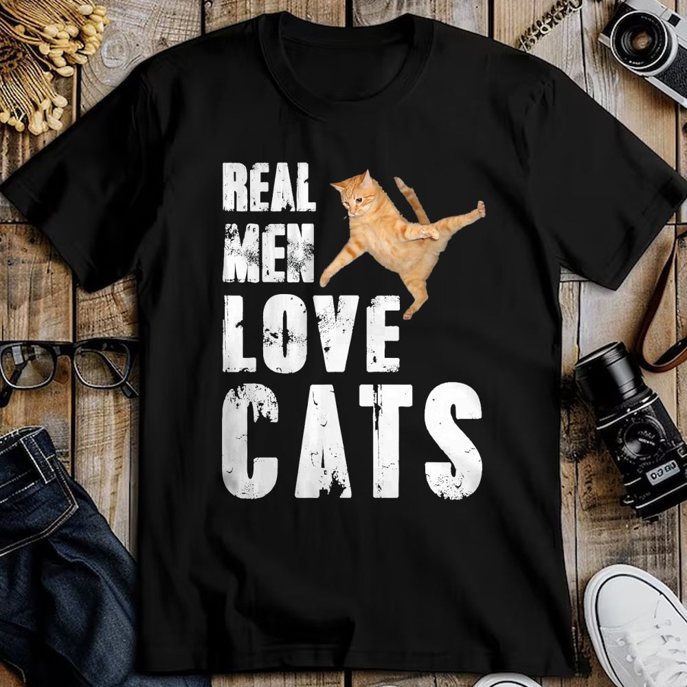 Cat Love Shirt, Funny Cat Lover Gift UnisexT-Shirt/Hoodie/Sweatshirt HLT00 - Real Men Love Cats T Shirt Funny Cat Love Cute T-Shirt, Men, Black, 3X-Large