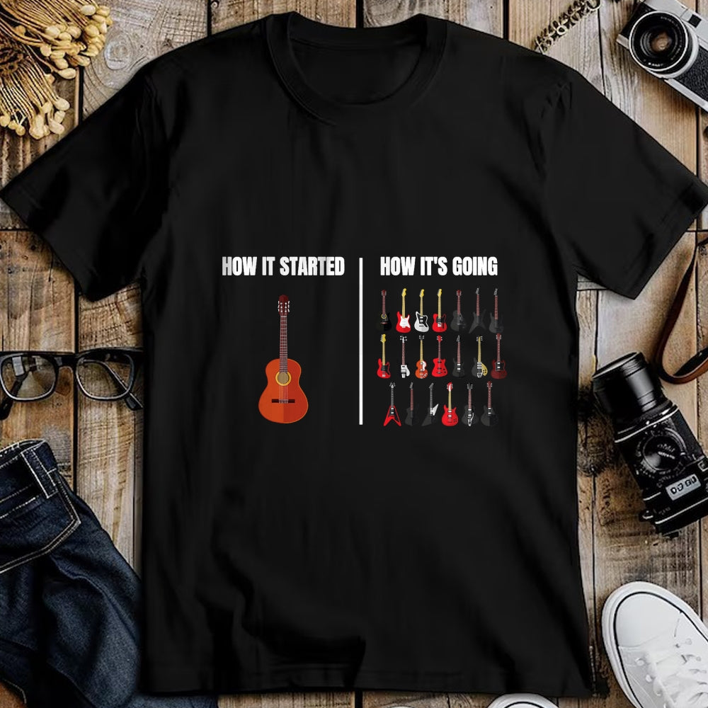 Guitar Lover Shirt, Funny Guitar UnisexT-Shirt/Hoodie/Sweatshirt HLT00 - How It Started How It’s Going Music Musician Funny Guitar T-Shirt