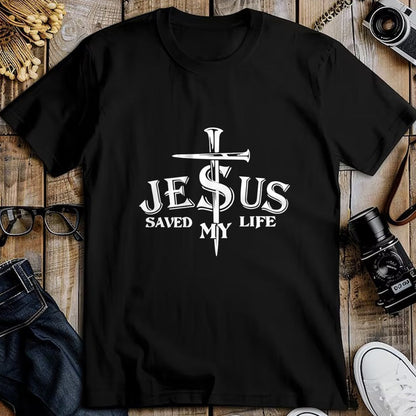 Christian Tee, Christian Faith Unisex T-Shirt/Hoodie/Sweatshirt HLT00 - Jesus Cross Christ Saved My Life Quote Saying Christian T-Shirt