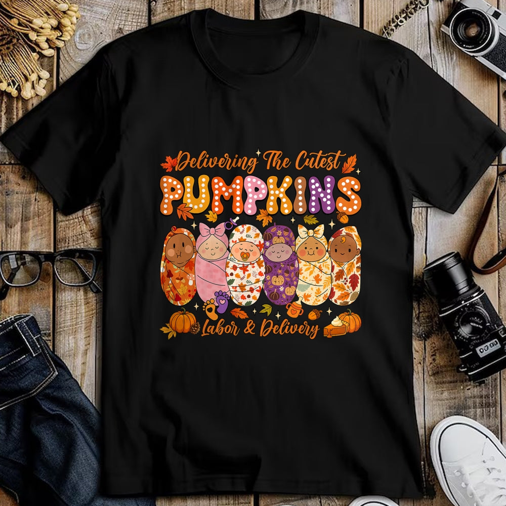 Best Thanksgiving Family Shirt , Funny Thanksgiving UnisexT-Shirt/Hoodie/Sweatshirt HLT00 - Delivering The Cutest Pumpkins Labor and Delivery Nurse Fall T-Shirt