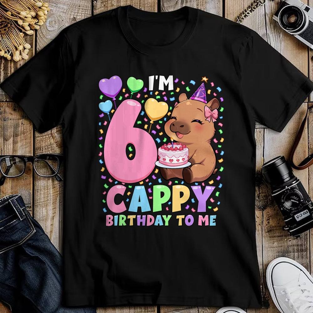 Cute Capybara Shirt, Funny Capybara UnisexT-Shirt/Hoodie/Sweatshirt HLT00 - Capybara Birthday Shirt 6 Kawaii Girl Capybara 6th Birthday T-Shirt