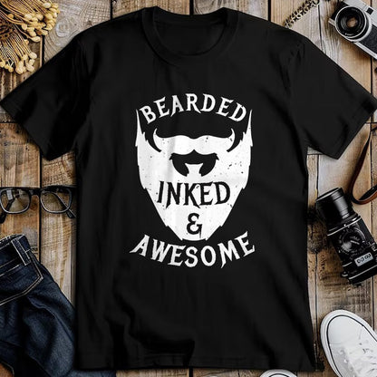 Best Wife Shirt, Wife and Husband Unisex T-Shirt/Hoodie/Sweatshirt HLT00 - Mens Bearded, Inked And Awesome Bearded And Tattooed Guy T Shirt (1)