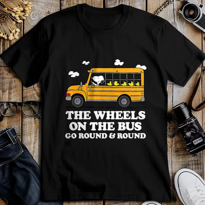 Best Student Shirt, Funny Back To School UnisexT-Shirt/Hoodie/Sweatshirt HLT00 - Peanuts - Wheels On The Bus Back to School T-Shirt, Men, Black, 3X-Large