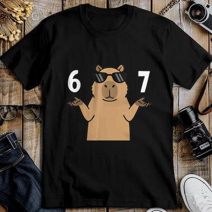 Cute Capybara Shirt, Funny Capybara UnisexT-Shirt/Hoodie/Sweatshirt HLT00 - 67 Meme Capybara Shirt 6 7 Hand Gesture Kids Slang Six Seven T-Shirt