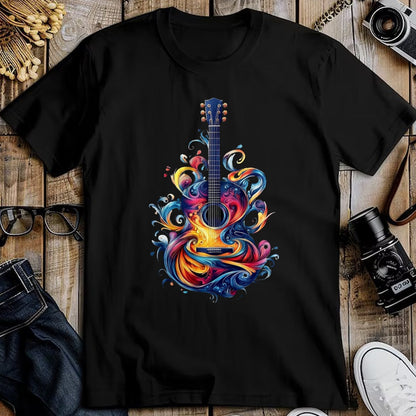 Guitar Lover Shirt, Funny Guitar UnisexT-Shirt/Hoodie/Sweatshirt HLT00 - Watercolor Guitar Instrument with Splash Guitar T-Shirt, Men, Black, 3X-Large