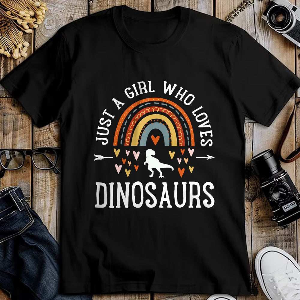 Best Dinosaur Lover Shirt, Funny Dinosaur UnisexT-Shirt/Hoodie/Sweatshirt HLT00 - Just A Girl Who Loves Dinosaurs Rainbow Gifts for Dino Lover T-Shirt