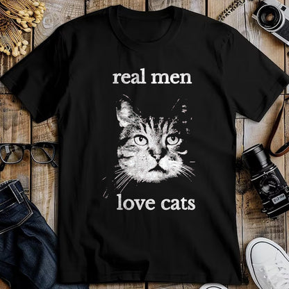 Cat Love Shirt, Funny Cat Lover Gift UnisexT-Shirt/Hoodie/Sweatshirt HLT00 - Real Men Love Cats - Cat Lover T-Shirt T-Shirt, Men, Navy Blue, X-Large