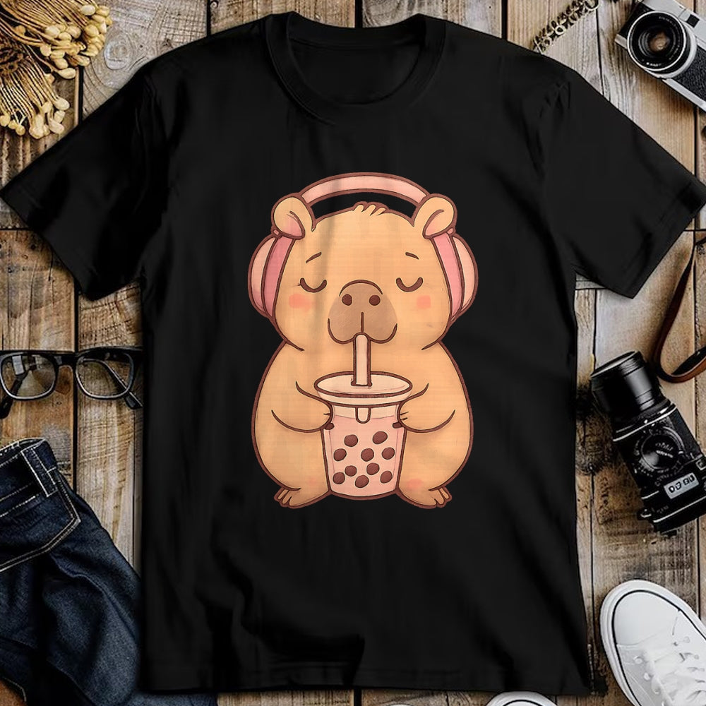 Cute Capybara Shirt, Funny Capybara Unisex T-Shirt/Hoodie/Sweatshirt HLT00 - Capybara Kawaii Girl T-Shirt