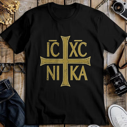 Christian Tee, Christian Faith Unisex T-Shirt/Hoodie/Sweatshirt HLT00 - ICXC NIKA Christogram Cross Orthodox Christian Discreet T-Shirt