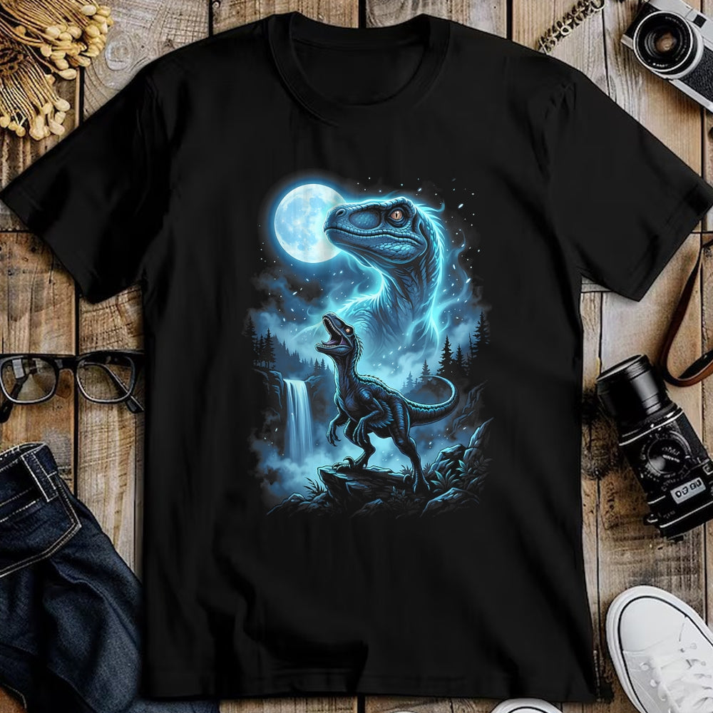 Best Dinosaur Lover Shirt, Funny Dinosaur UnisexT-Shirt/Hoodie/Sweatshirt HLT00 - Velociraptor Silhouette Mystical Moon Dinosaur T-Shirt