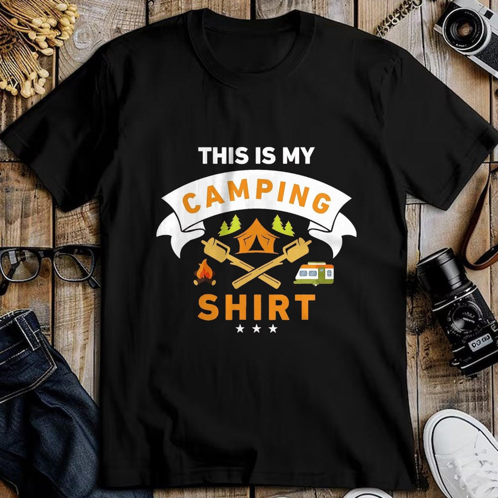Funny Camping Shirt, Gift For Camping Lover Unisex T-Shirt/Hoodie/Sweatshirt HLT00 - This is My Camping Shirt Funny Camper T-Shirt T-Shirt, Men, Black, 3X-Large