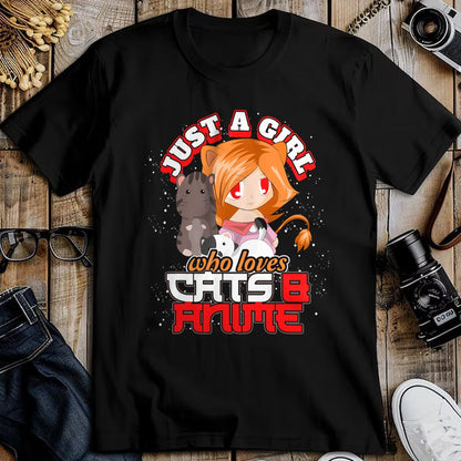 Cat Love Shirt, Funny Cat Lover Gift UnisexT-Shirt/Hoodie/Sweatshirt HLT00 - Pet Owner Gift Cute Cat Just A Girl Who Loves Cats And Anime T-Shirt