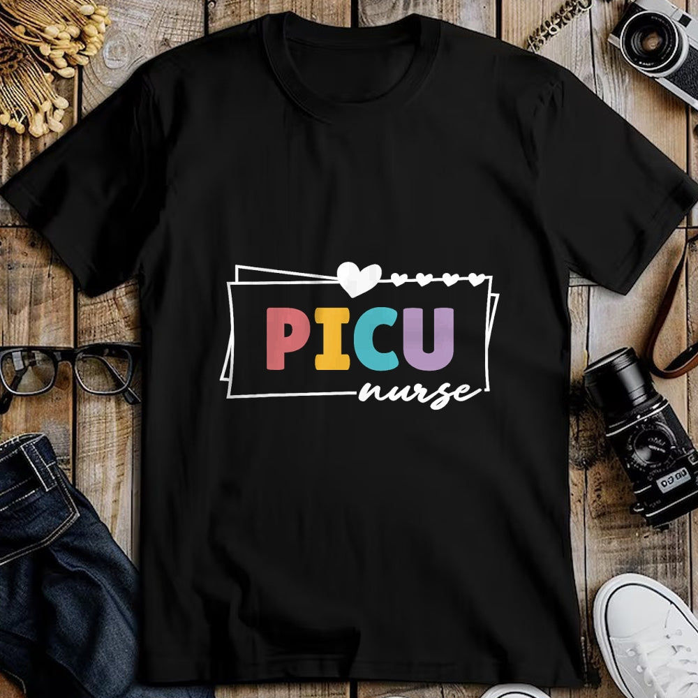 Funny Nurse Shirt, Nurse Unisex T-Shirt/Hoodie/Sweatshirt HLT00 -PICU Nurse Women Pediatric Intensive Care Unit PICU Nurse T-Shirt