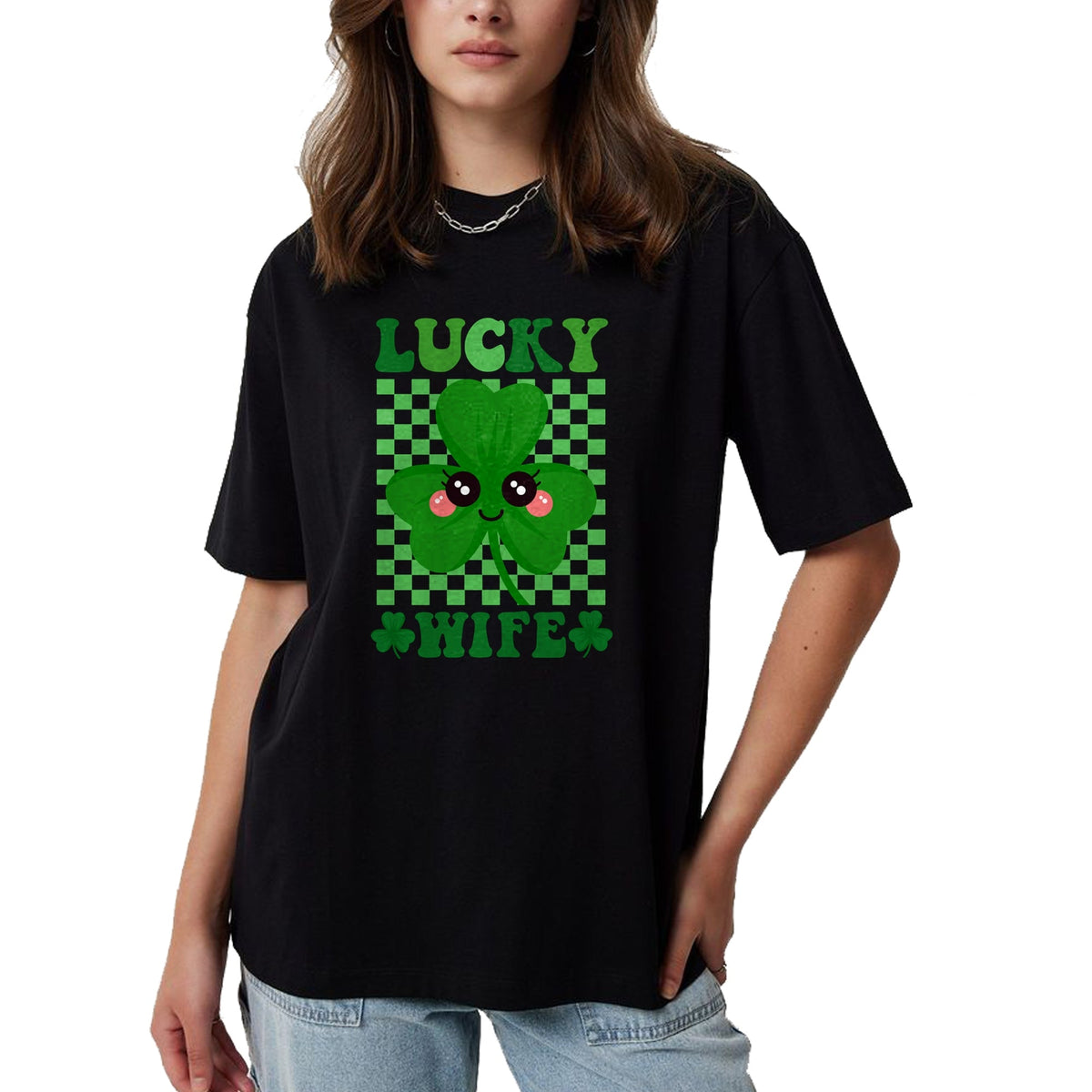 Best Wife Shirt, Wife and Husband Unisex T-Shirt/Hoodie/Sweatshirt HLT00 - Gift for wife T shirt, lucky wife   Lucky Wife Rainbow St Patricks Day Lucky Wife Long Sleeve T-Shir (2)