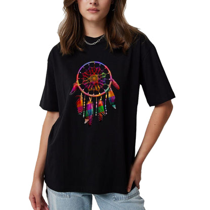 Native American T-Shirts, Vintage Native American Unisex T-Shirt/Hoodie/Sweatshirt HLT00 - Colorful Dreamcatcher Feathers Tribal Native American Indian