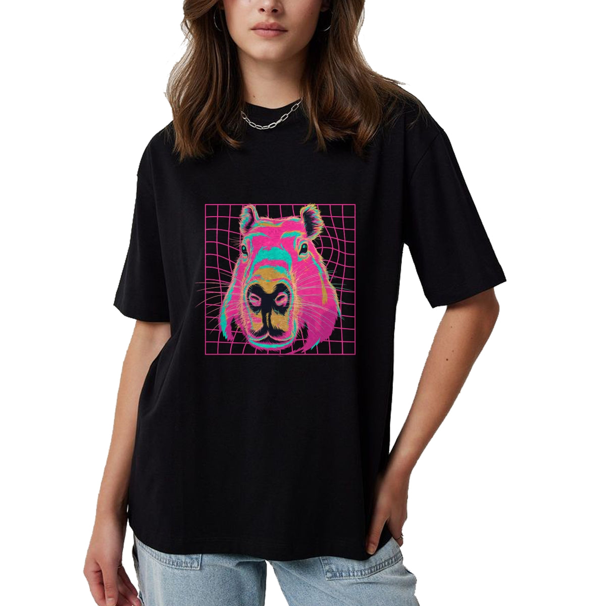Cute Capybara Shirt, Funny Capybara Unisex T-Shirt/Hoodie/Sweatshirt HLT00 - Capybara Retro Art Long Sleeve T-Shirt