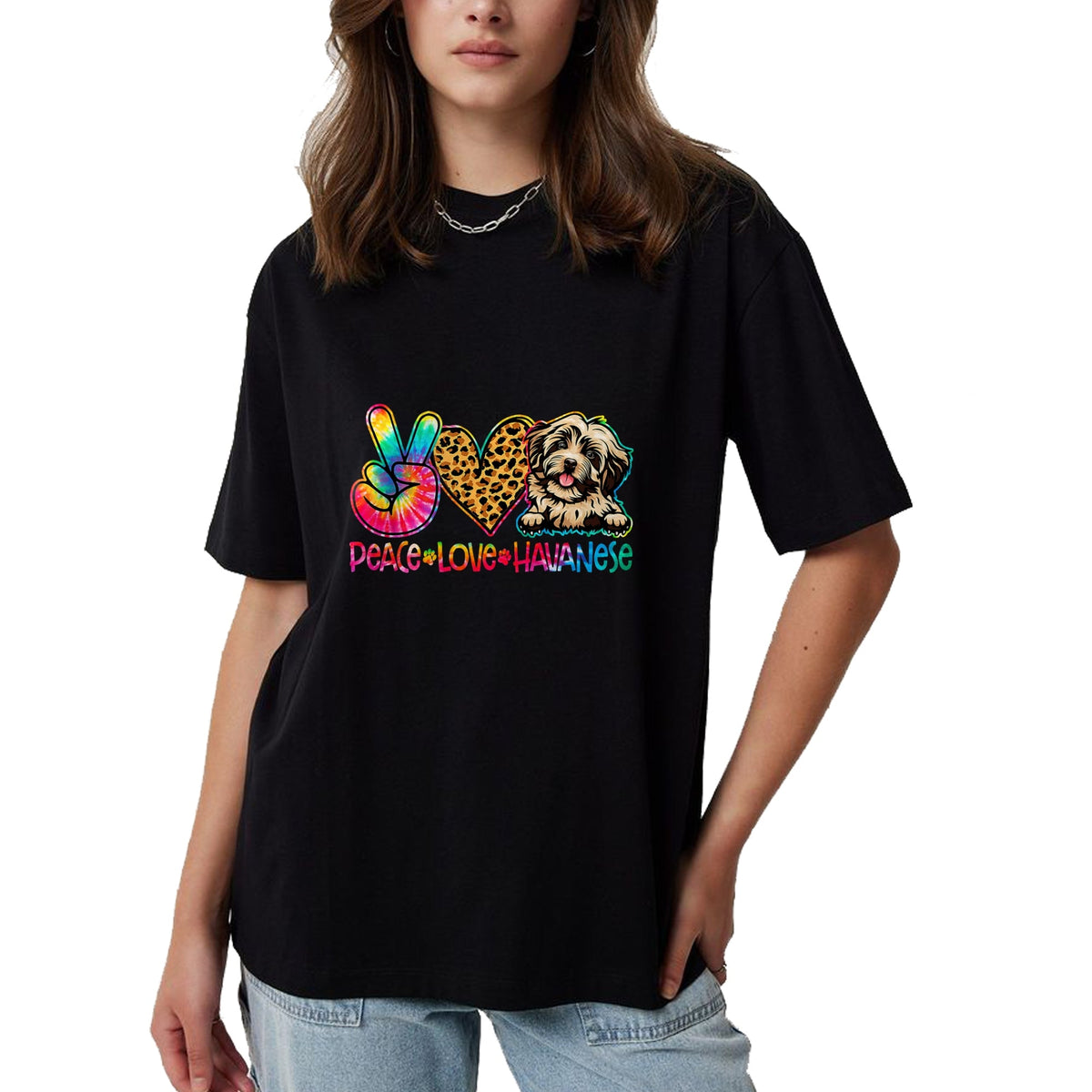 Dog Love Shirt, Dog Lover Gift T-Shirt/Hoodie/Sweatshirt HLT00 - Peace Love Havanese Tie Dye Dog Lover T-Shirt