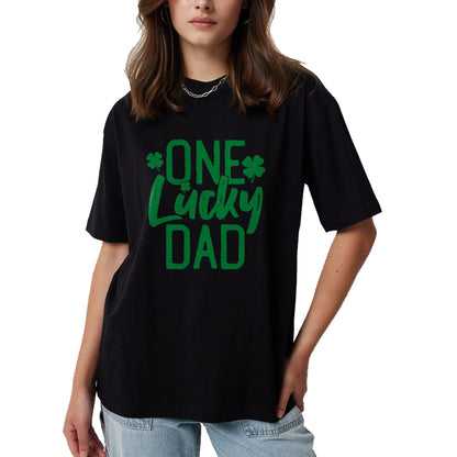 Gift for Dad Shirt, Funny Dad Unisex T-Shirt/Hoodie/Sweatshirt HLT00 – One Lucky Dad St. Patrick_s Day Matching Pajamas 2022 T-Shirt