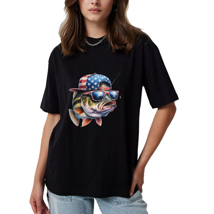 Funny Fishing Shirt, Gift For Fishing Lover Unisex T-Shirt/Hoodie/Sweatshirt HLT00 - American Flag Fishing T-Shirt- Funny Fisherman Gift T-Shirt