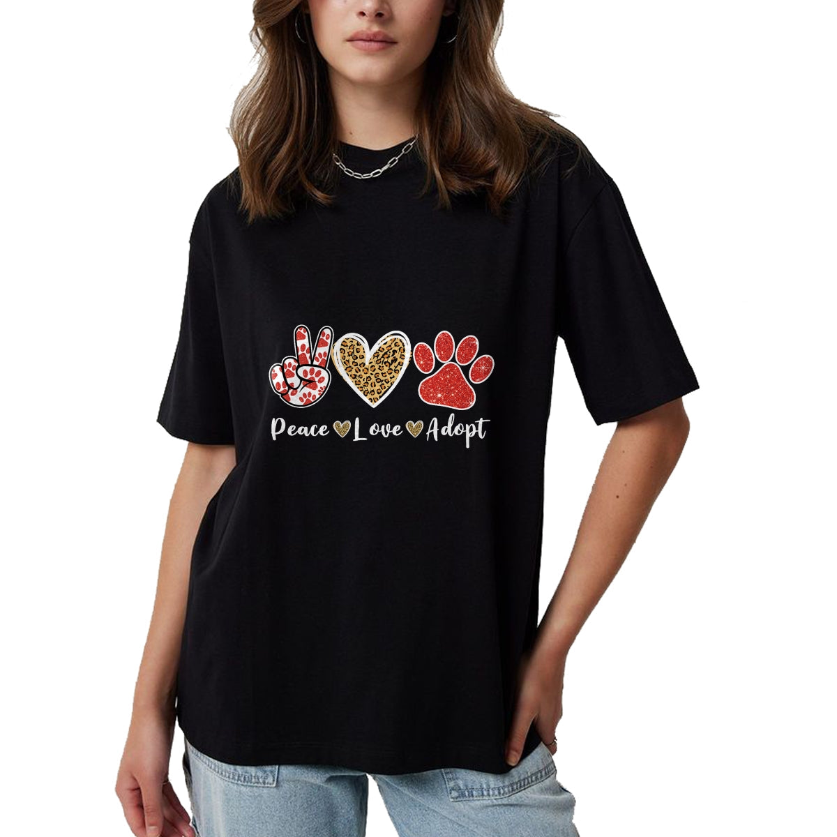 Cat Love Shirt, Funny Cat Lover Gift UnisexT-Shirt/Hoodie/Sweatshirt HLT00 - Ki Peace Love Rescue Adopt Dog Cat Lover Costume Puppy Mom T-Shirt