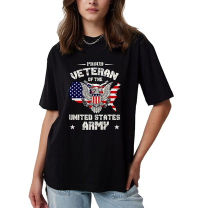 Proud Veteran Shirt, Funny Veteran UnisexT-Shirt/Hoodie/Sweatshirt HLT00 - Proud Veteran of The US Army - USA Flag Soldier Veteran T-Shirt